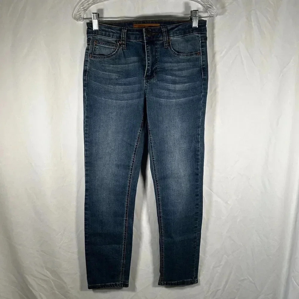 Joe's Jeans Juniors 12 Medium Wash Mid Rise Cotton Blend Pockets Button